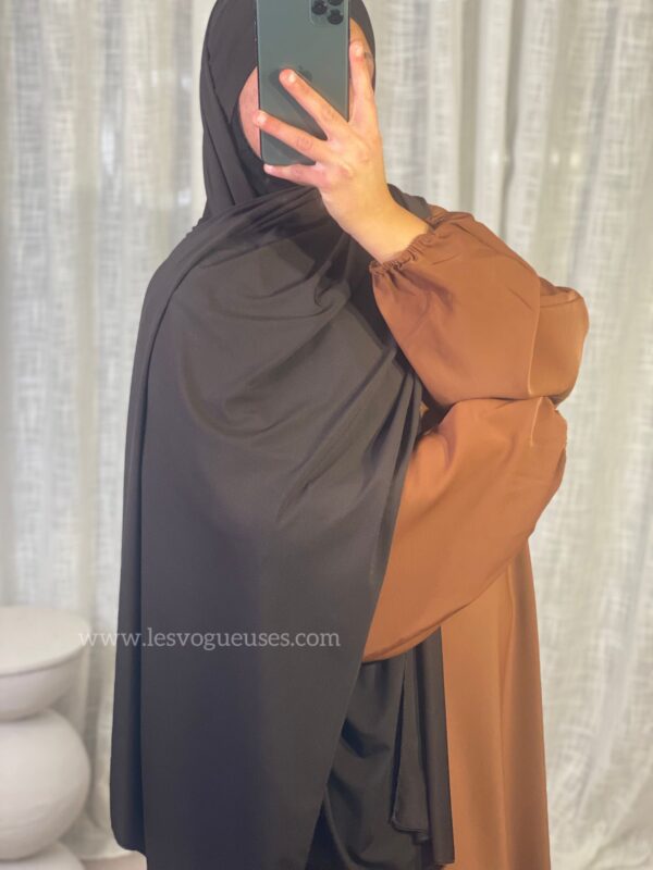 Hijab a enfiler jersey marron