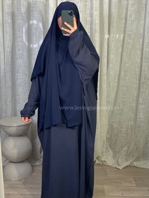 Abaya Zip bleu