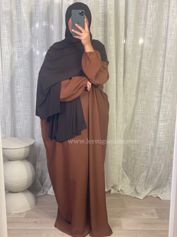 Abaya basic marron